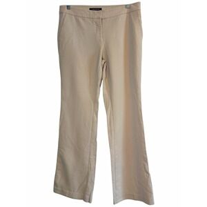 Lafayette 148 New York Beige Virgin Wool Blend Dress Pants Straight Mid Rise Lux